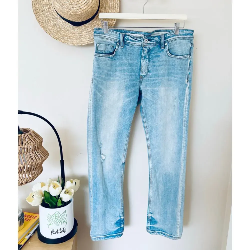 Anthropologie Pilcro and The Letterpress Mid-Rise Slim Straight Jeans